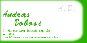 andras dobosi business card